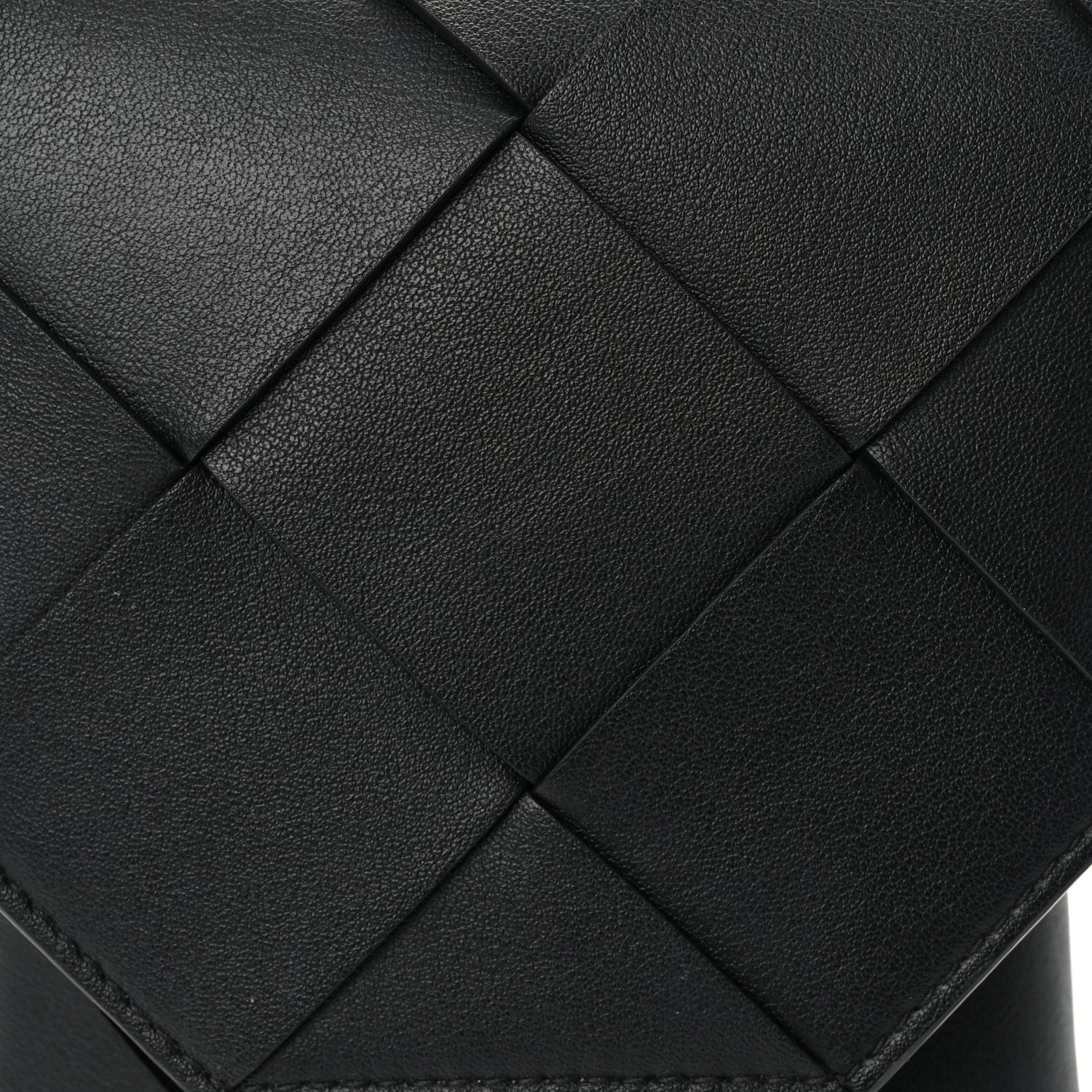 Bottega Veneta Calfskin Intreccio Diago Phone Pouch Black Pinecone Black Pinecone