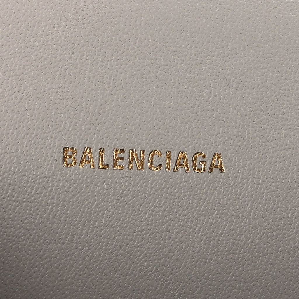 Balenciaga Faux Fur Fluffy Hourglass XS Top Handle Bag Natural
