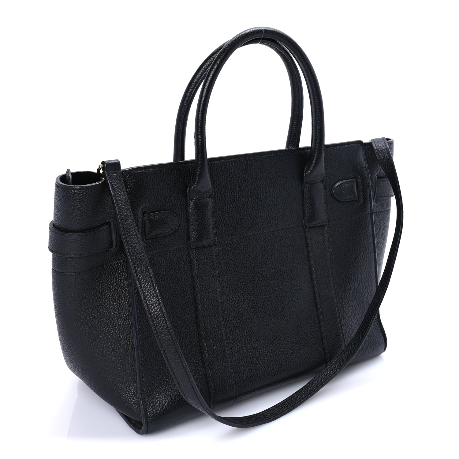 Mulberry Classic Grain Small Bayswater Zip Tote  Black