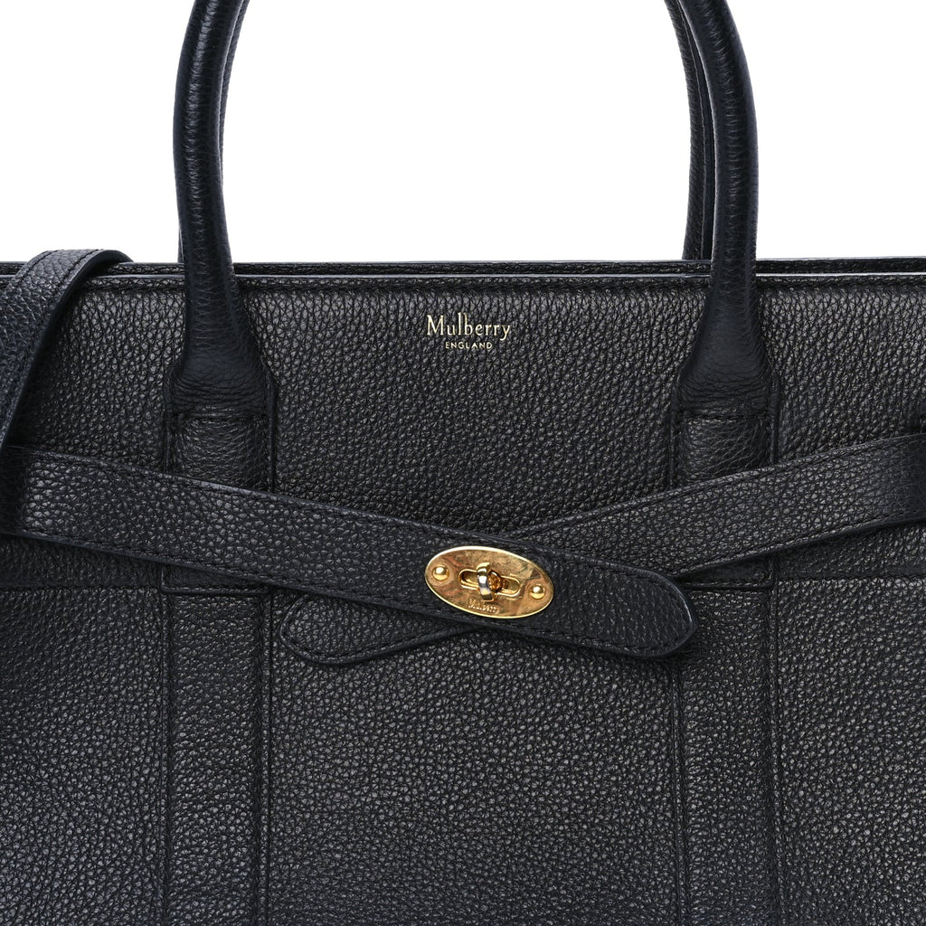 Mulberry Classic Grain Small Bayswater Zip Tote  Black