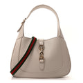 Gucci Ancora Calfskin Web Small Jackie Shoulder Bag Light Grey