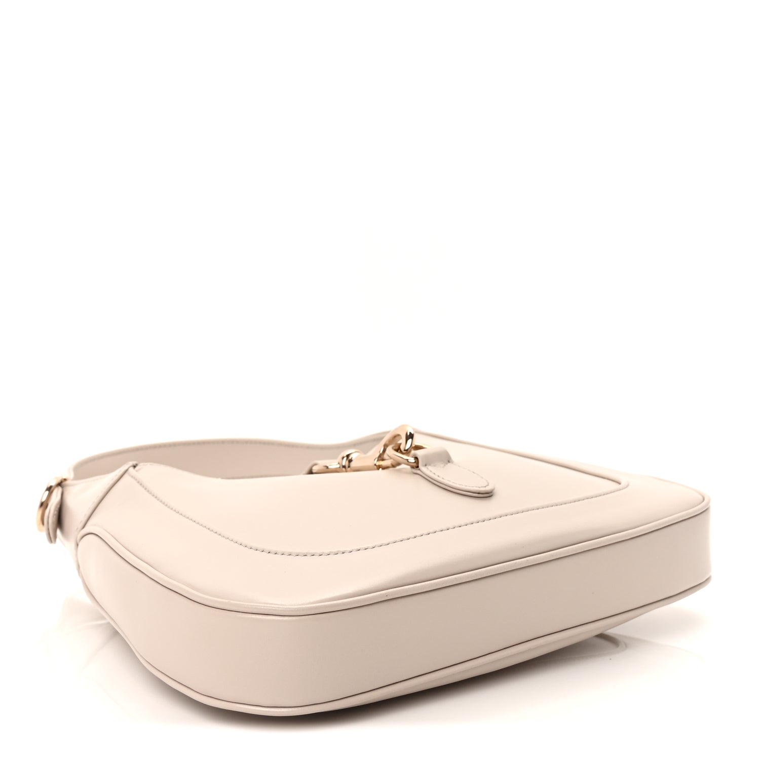Gucci Ancora Calfskin Web Small Jackie Shoulder Bag Light Grey