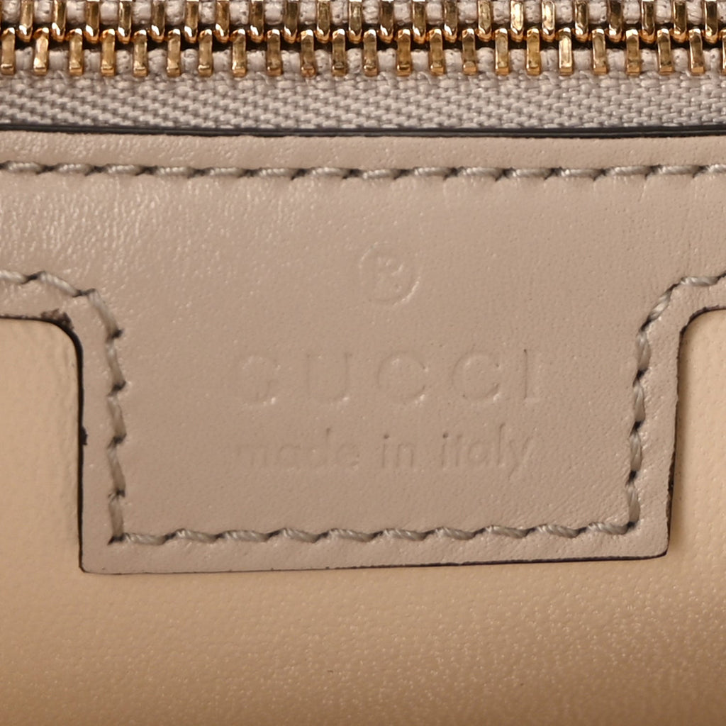 Gucci Ancora Calfskin Web Small Jackie Shoulder Bag Light Grey
