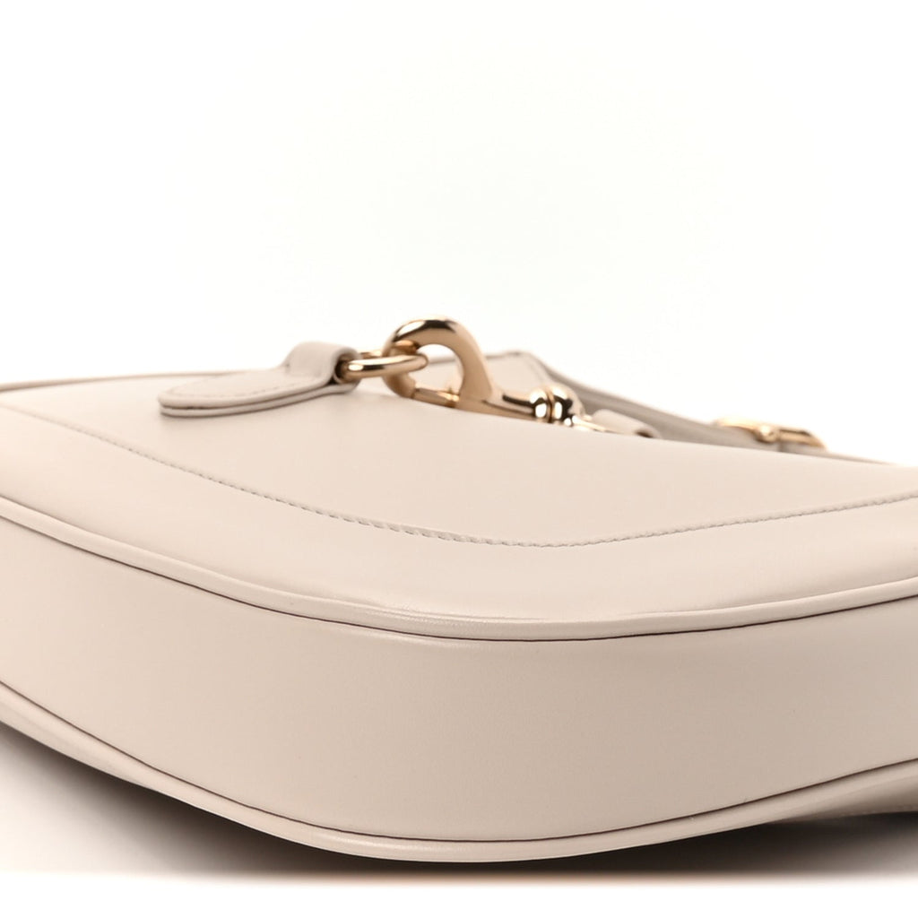 Gucci Ancora Calfskin Web Small Jackie Shoulder Bag Light Grey