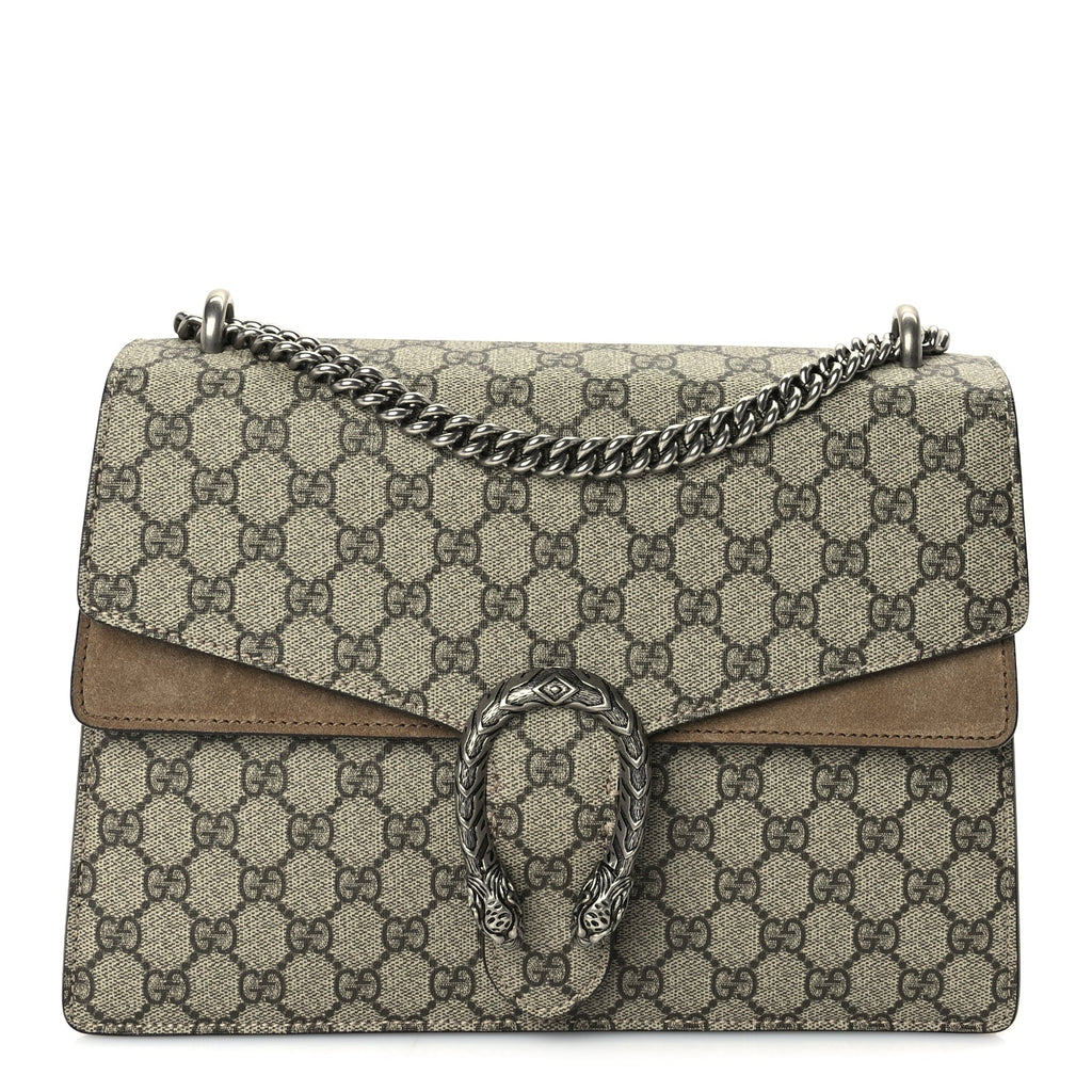 Gucci GG Supreme Monogram Medium Dionysus Shoulder Bag Taupe