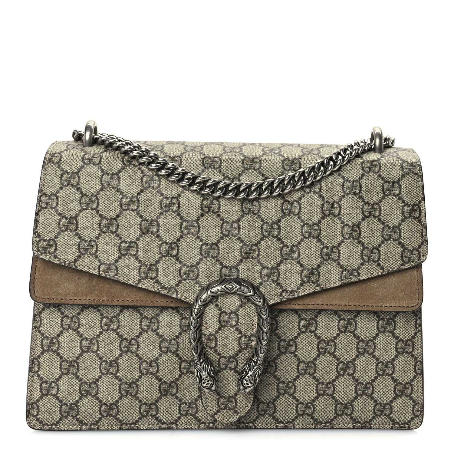 Gucci GG Supreme Monogram Medium Dionysus Shoulder Bag Taupe