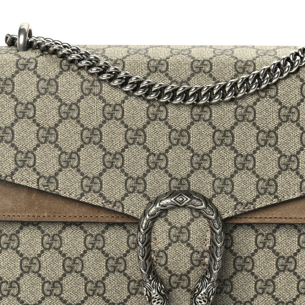 Gucci GG Supreme Monogram Medium Dionysus Shoulder Bag Taupe