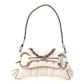 Gucci Nappa Vertical Matelasse Small Maxi Horsebit Chain Shoulder Bag Great White