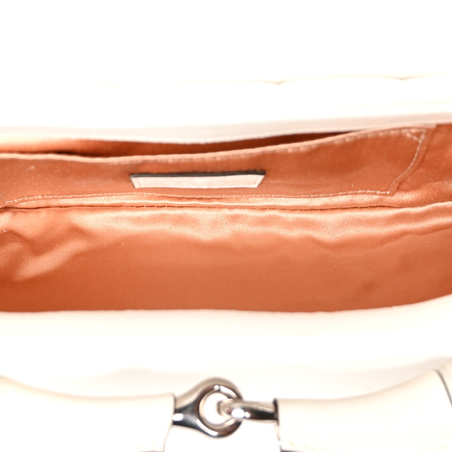 Gucci Nappa Vertical Matelasse Small Maxi Horsebit Chain Shoulder Bag Great White