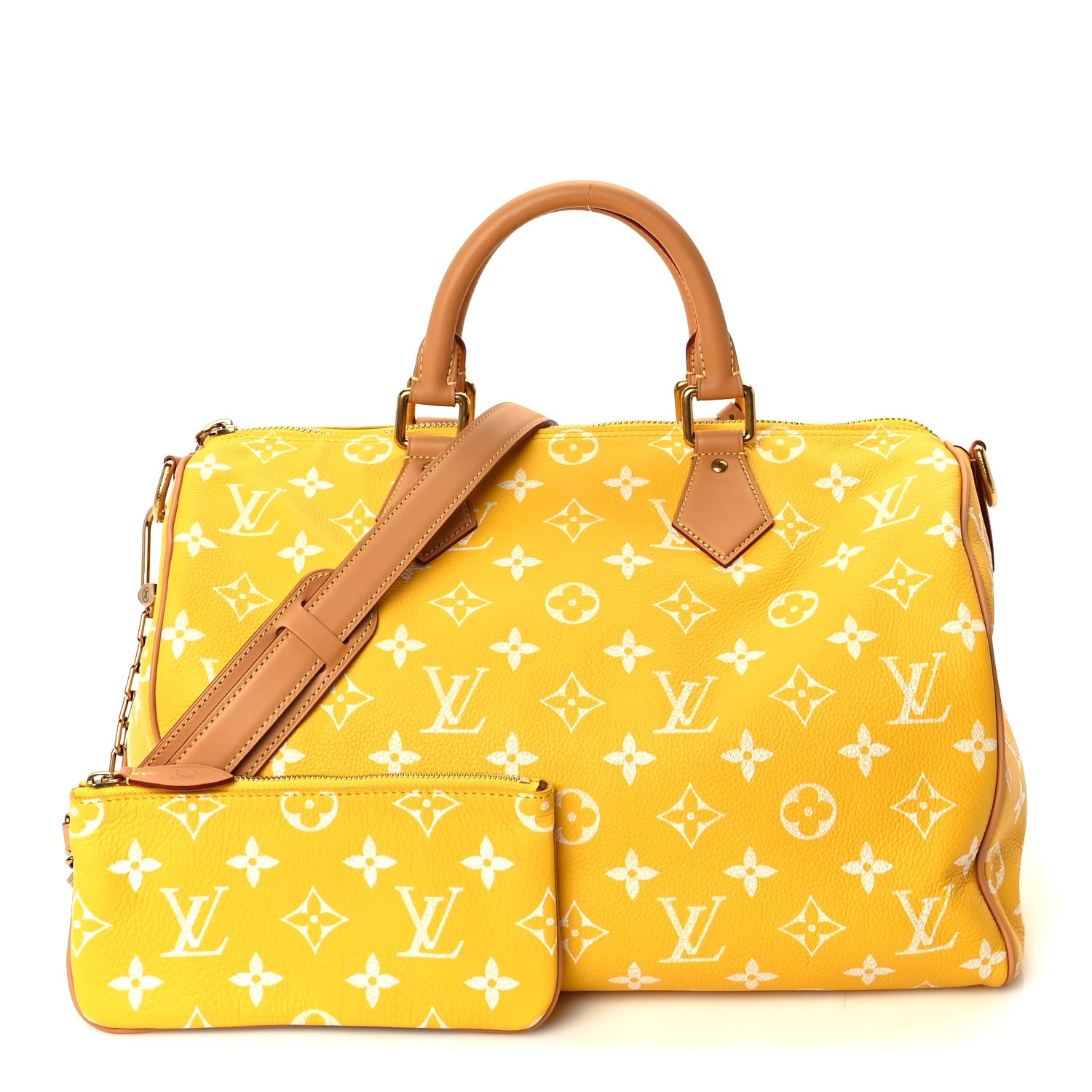 Louis Vuitton Calfskin Monogram Speedy P9 Bandouliere 40 Jaune Mat
