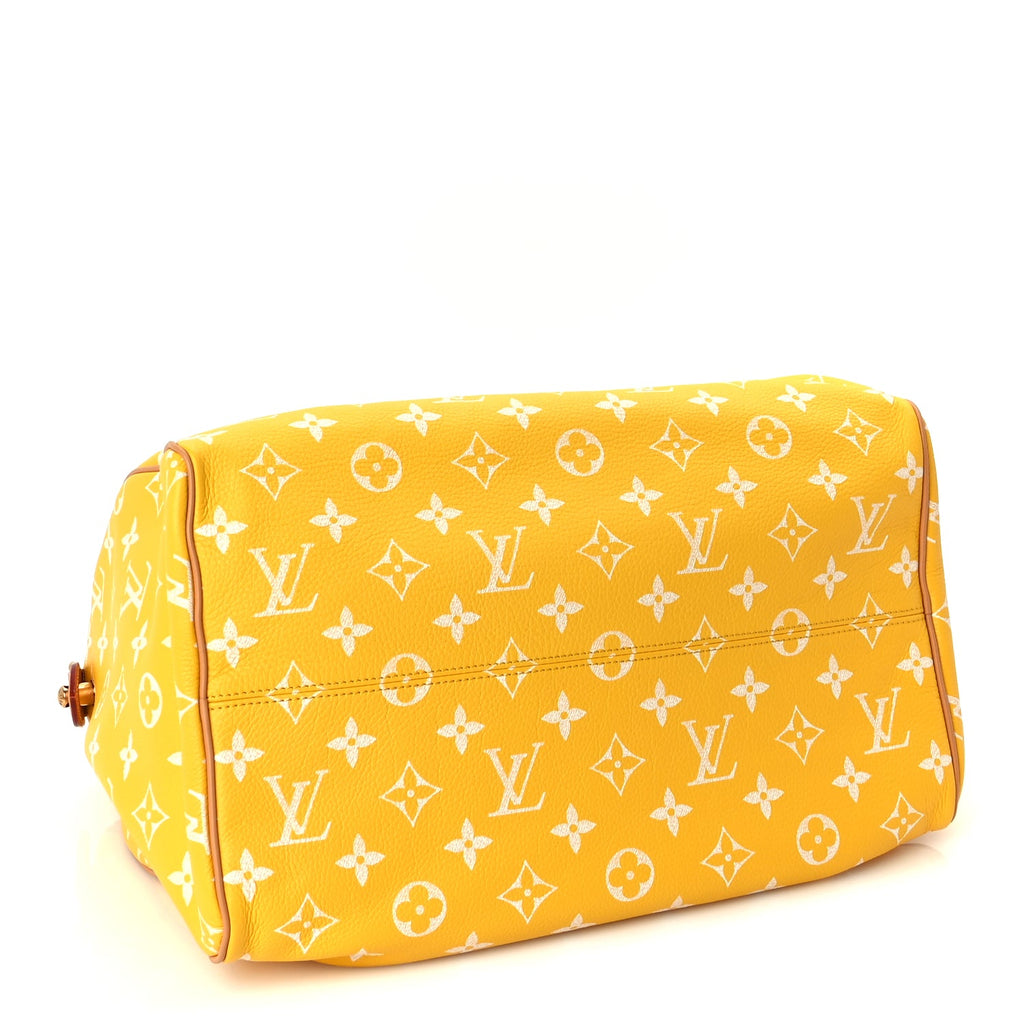 Louis Vuitton Calfskin Monogram Speedy P9 Bandouliere 40 Jaune Mat