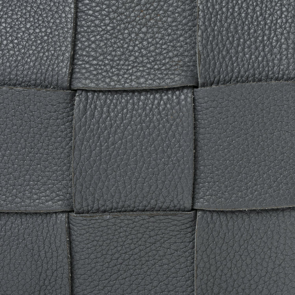 Bottega Veneta Grained Calfskin Maxi Intrecciato Cassette Crossbody Bag Thunder
