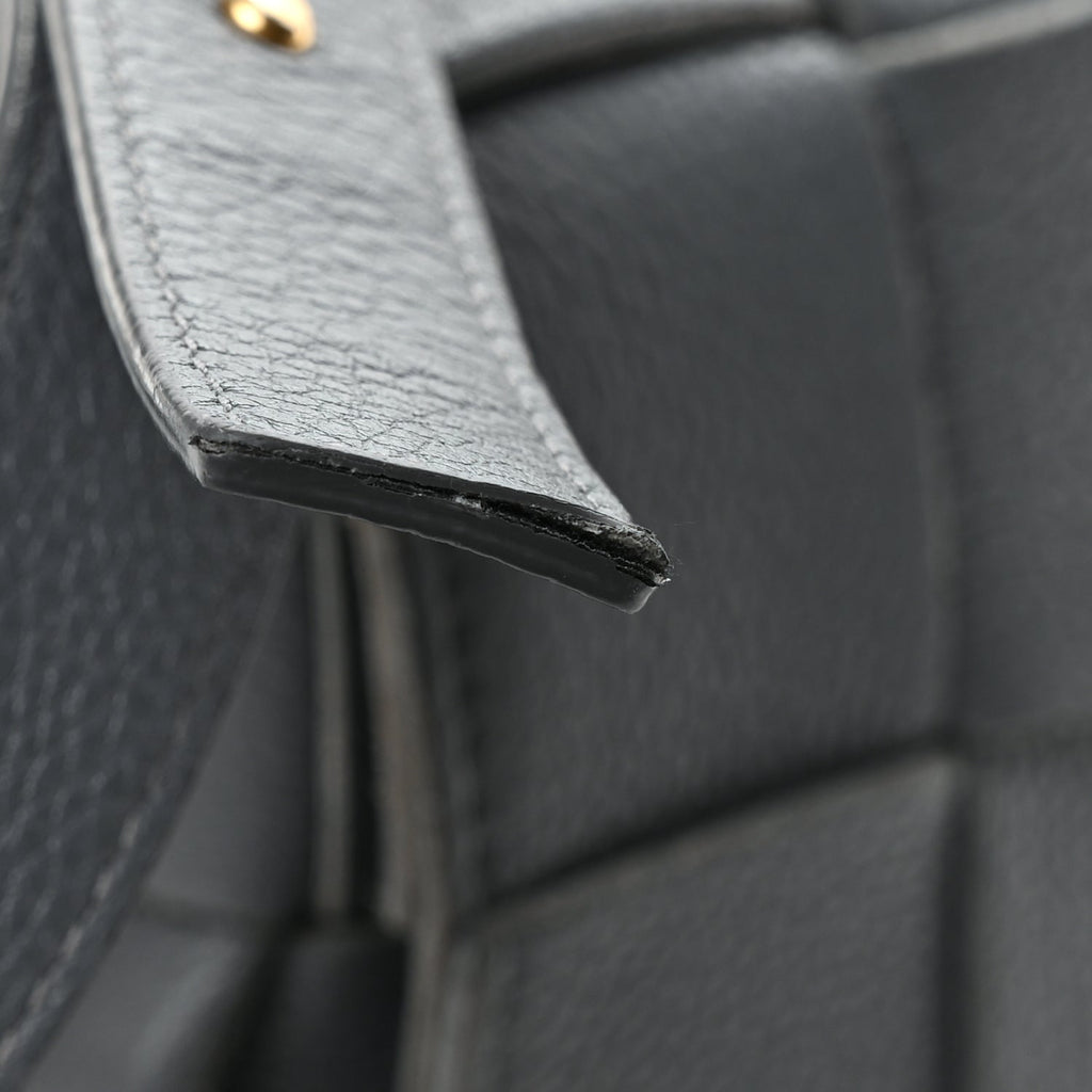 Bottega Veneta Grained Calfskin Maxi Intrecciato Cassette Crossbody Bag Thunder