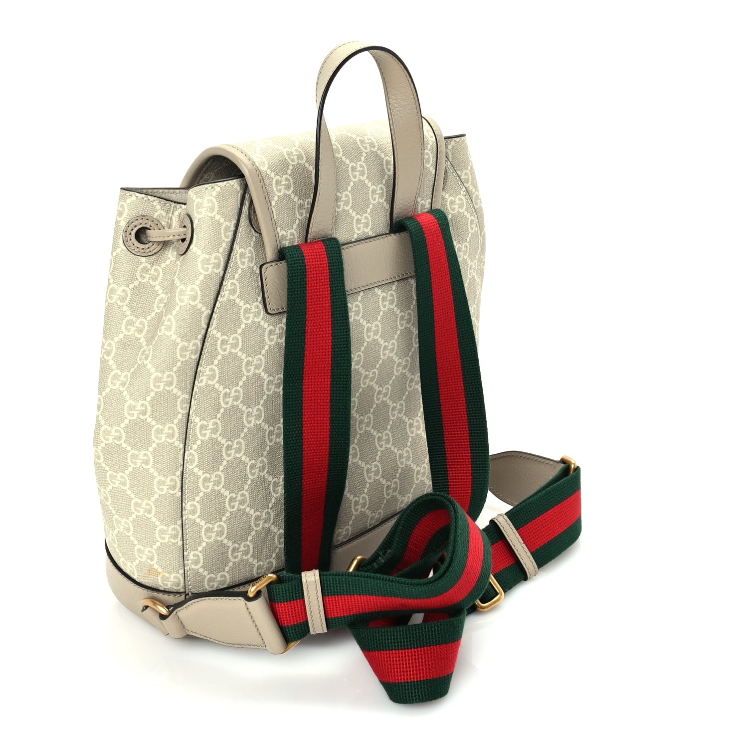 Gucci GG Supreme Monogram Azalea Calfskin Retro Interlocking G Buckle Backpack Beige Mystic White