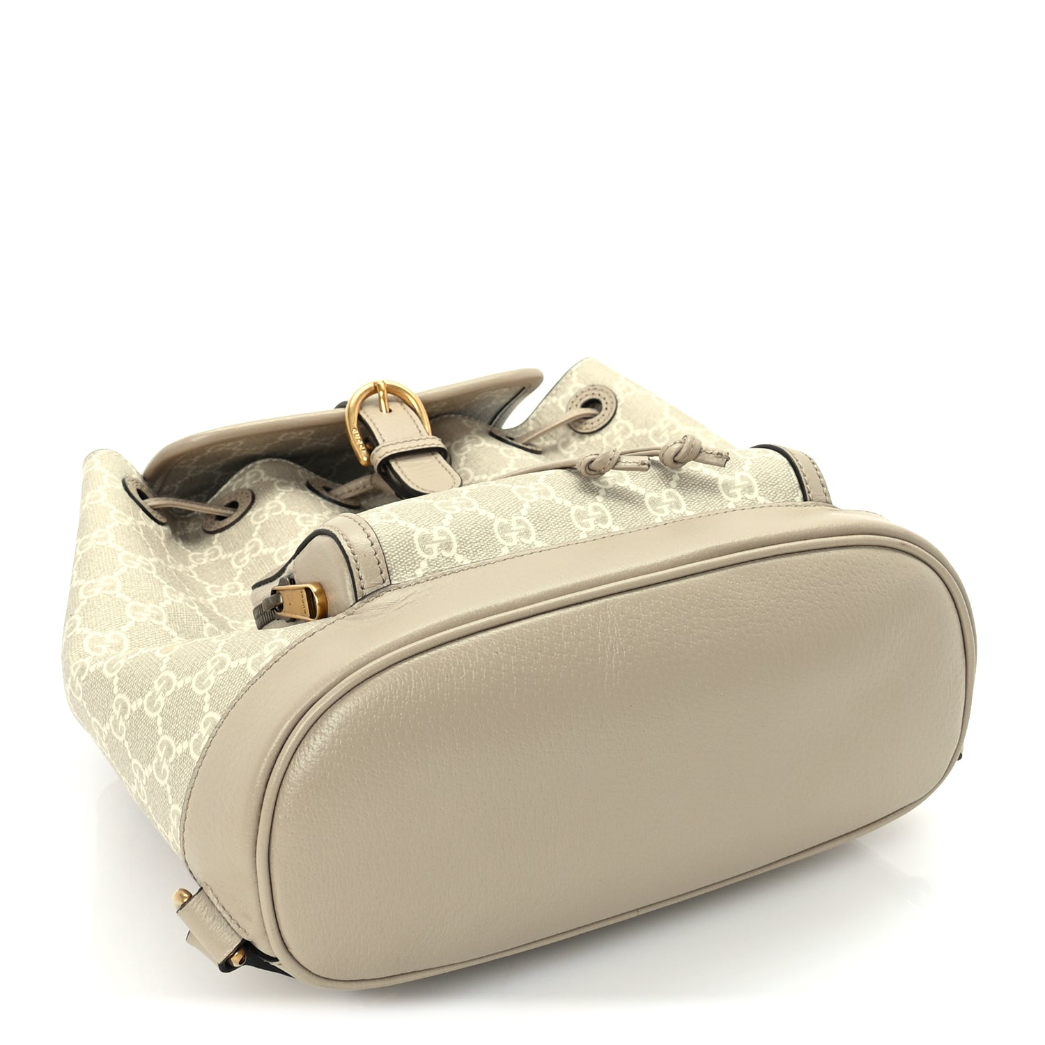 Gucci GG Supreme Monogram Azalea Calfskin Retro Interlocking G Buckle Backpack Beige Mystic White