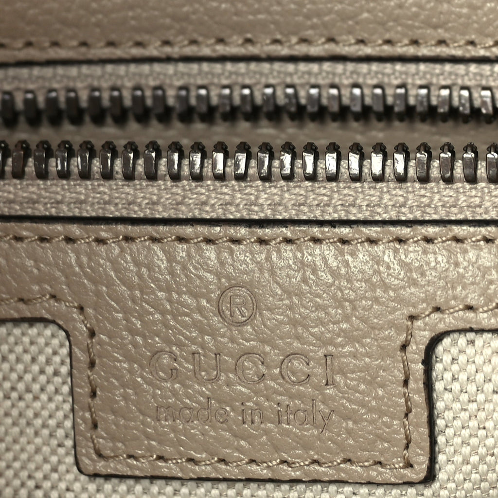 Gucci GG Supreme Monogram Azalea Calfskin Retro Interlocking G Buckle Backpack Beige Mystic White