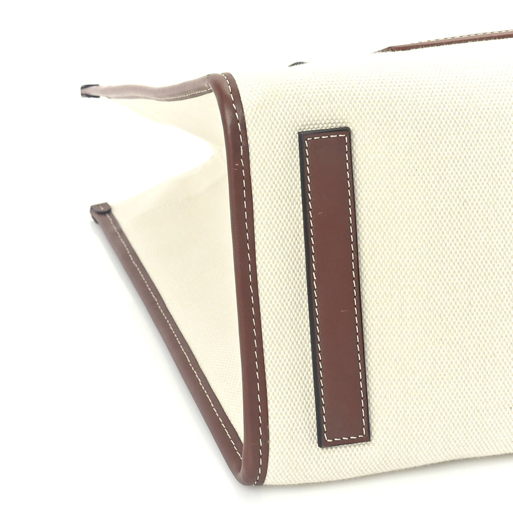 Burberry Canvas Smooth Calfskin Medium Two Tone Freya Tote Brown
