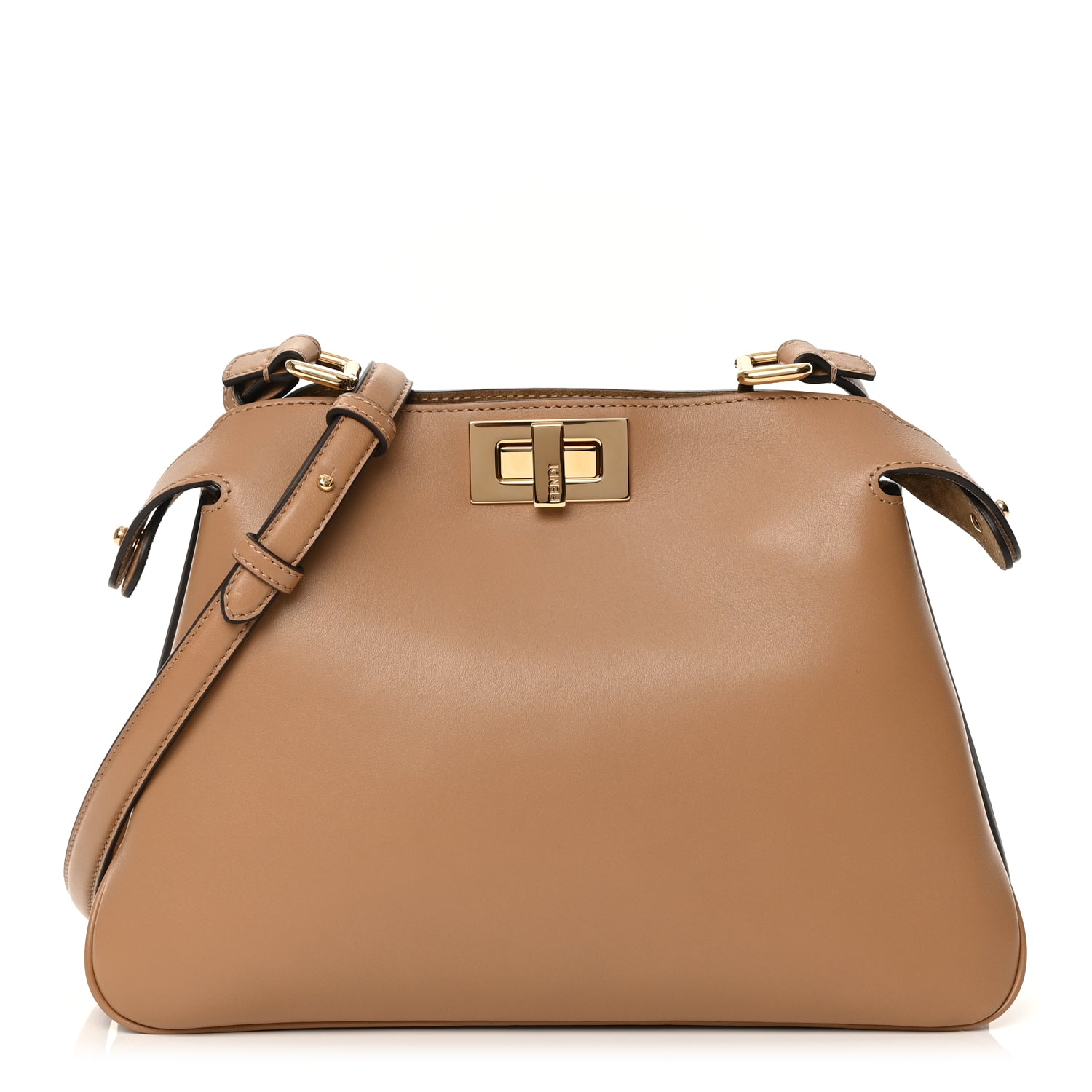 Fendi Vitello Small Soft Peekaboo Cappuccino