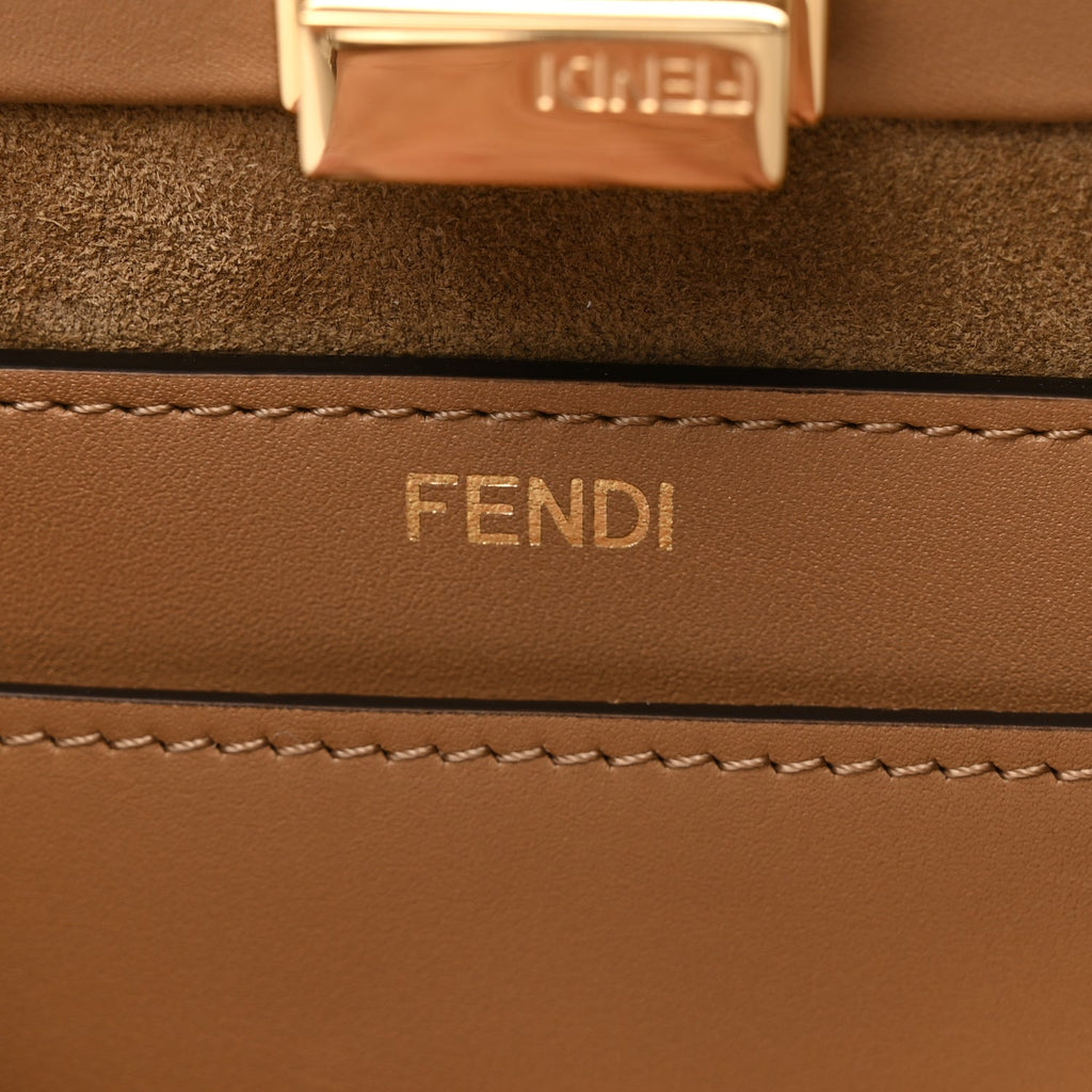 Fendi Vitello Small Soft Peekaboo Cappuccino