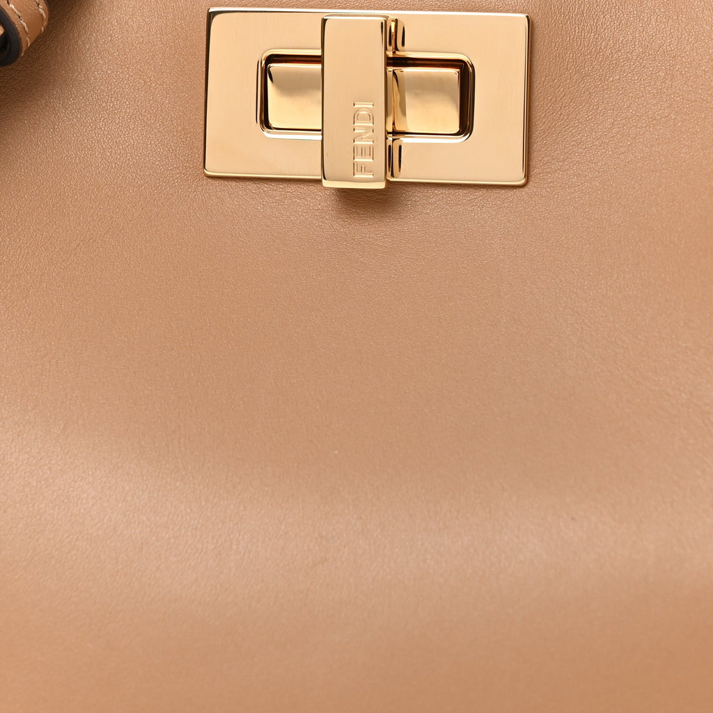 Fendi Vitello Small Soft Peekaboo Cappuccino