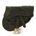 Christian Dior Canvas Embroidered Camouflage Saddle Belt Bag Green