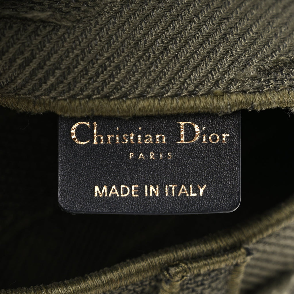 Christian Dior Canvas Embroidered Camouflage Saddle Belt Bag Green