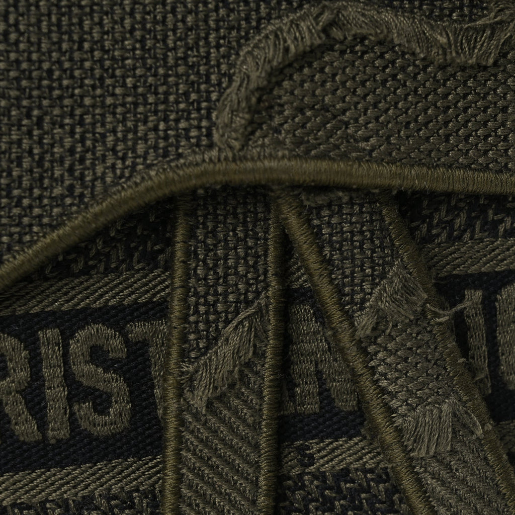 Christian Dior Canvas Embroidered Camouflage Saddle Belt Bag Green