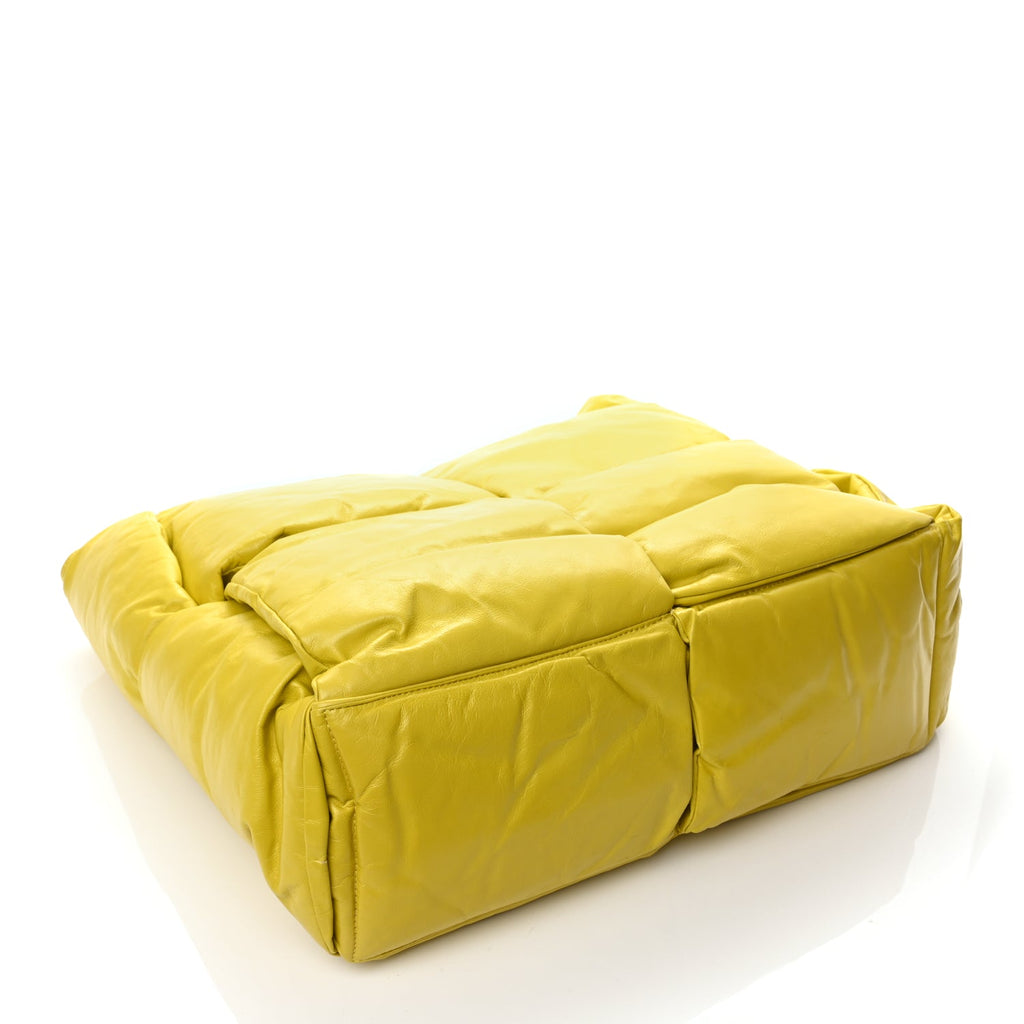 Bottega Veneta Calfskin Maxi Intrecciato Puffy Chain Tote Bag Yellow