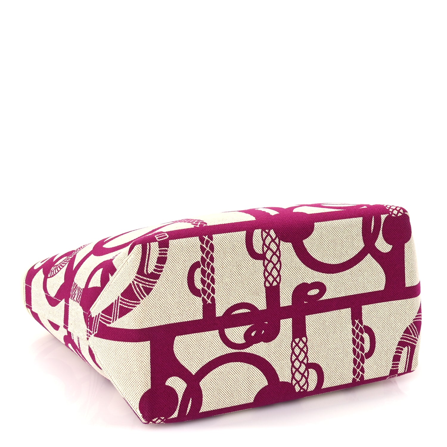 Hermes H Plume Canvas Swift Printed Panoplie Equestre Steeple 25 Bag Rose Pourpre Ecru Beige Chai