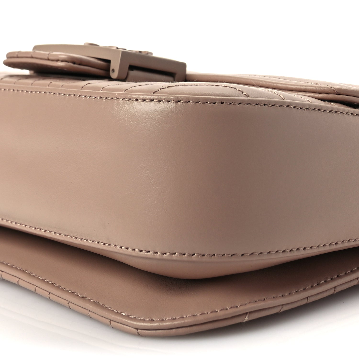 Prada Soft Calfskin Impuntu Embleme Monochrome Flap Shoulder Bag Cipria