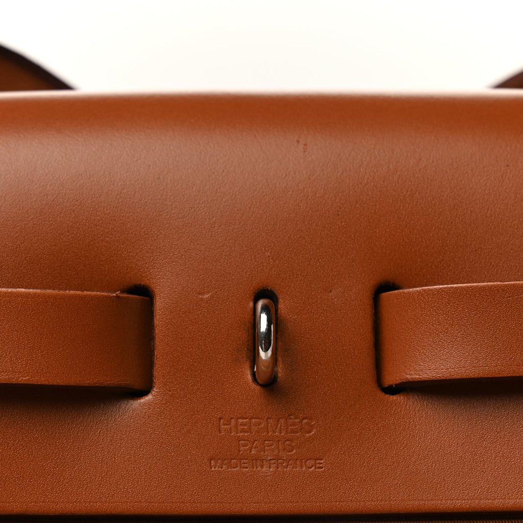 Hermes Toile Militaire Vache Hunter Herbag Zip Retourne 31 PM Rose Pourpre Fauve