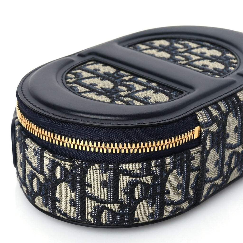 Christian Dior Oblique CD Signature Oval Crossbody Camera Bag Blue Multicolor Blue Multicolor