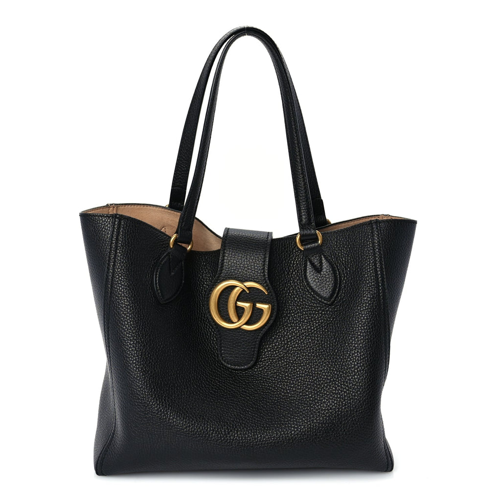 Gucci New Sakai Calfskin Lux Small Dahlia Tote  Black