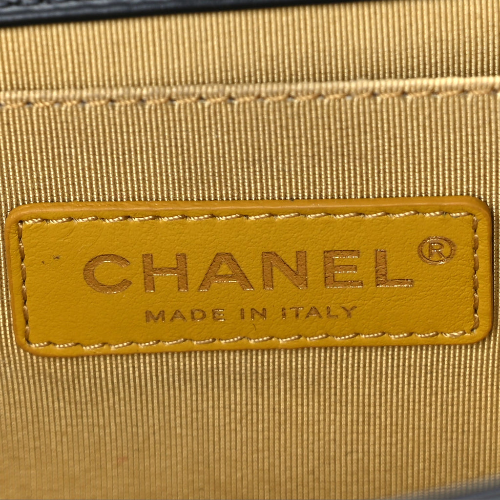 Chanel Calfskin Crocodile Embossed Graffiti Cocodile Medium Boy Flap Black