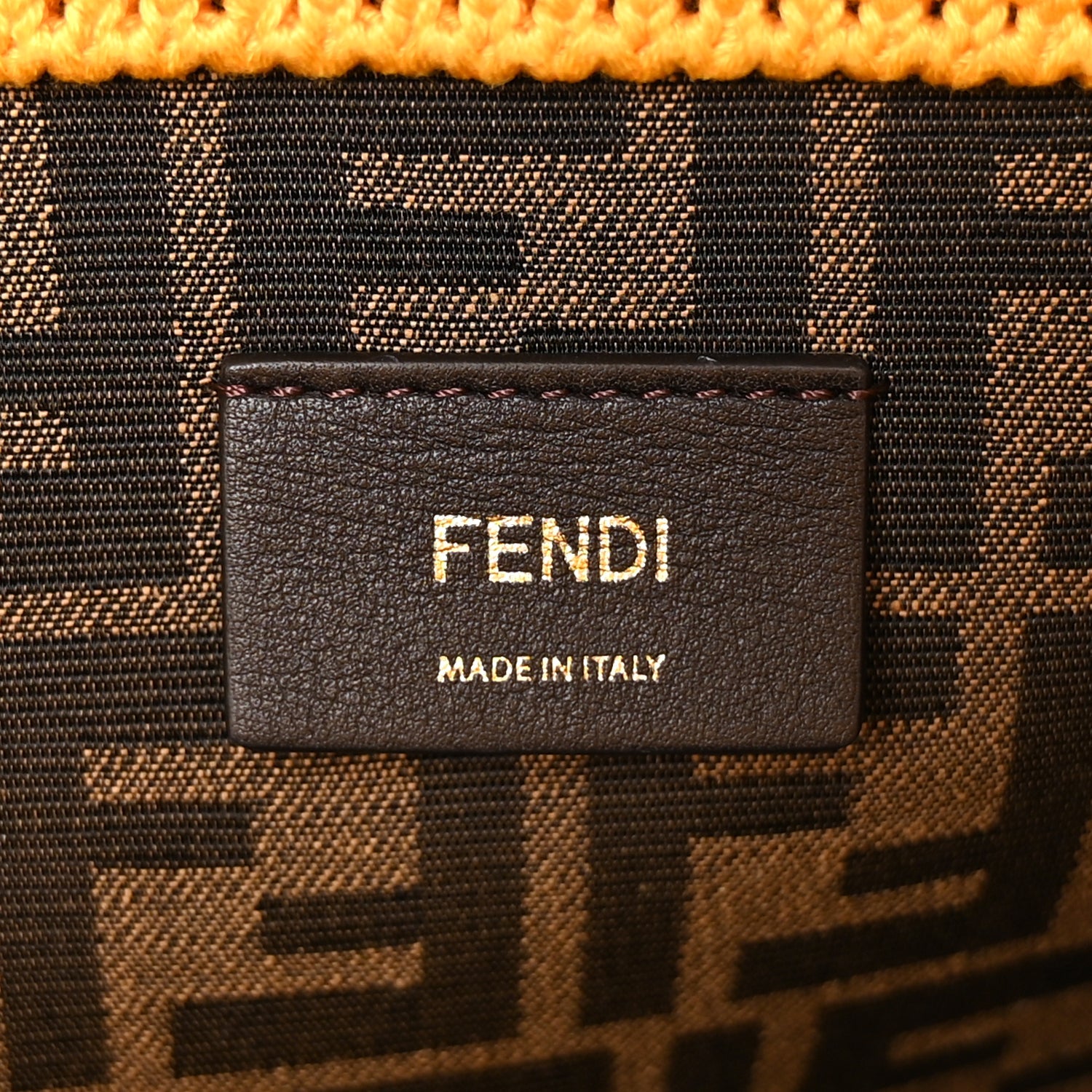 Fendi Crochet Vitello King Logo Plexiglass Medium Fendi Sunshine Shopper Tote Mimosa Panna