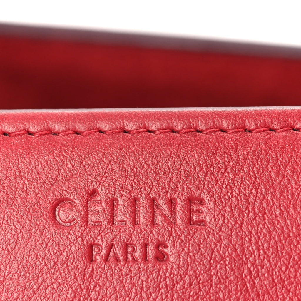 Celine Supple Calfskin Medium Phantom Luggage  Red