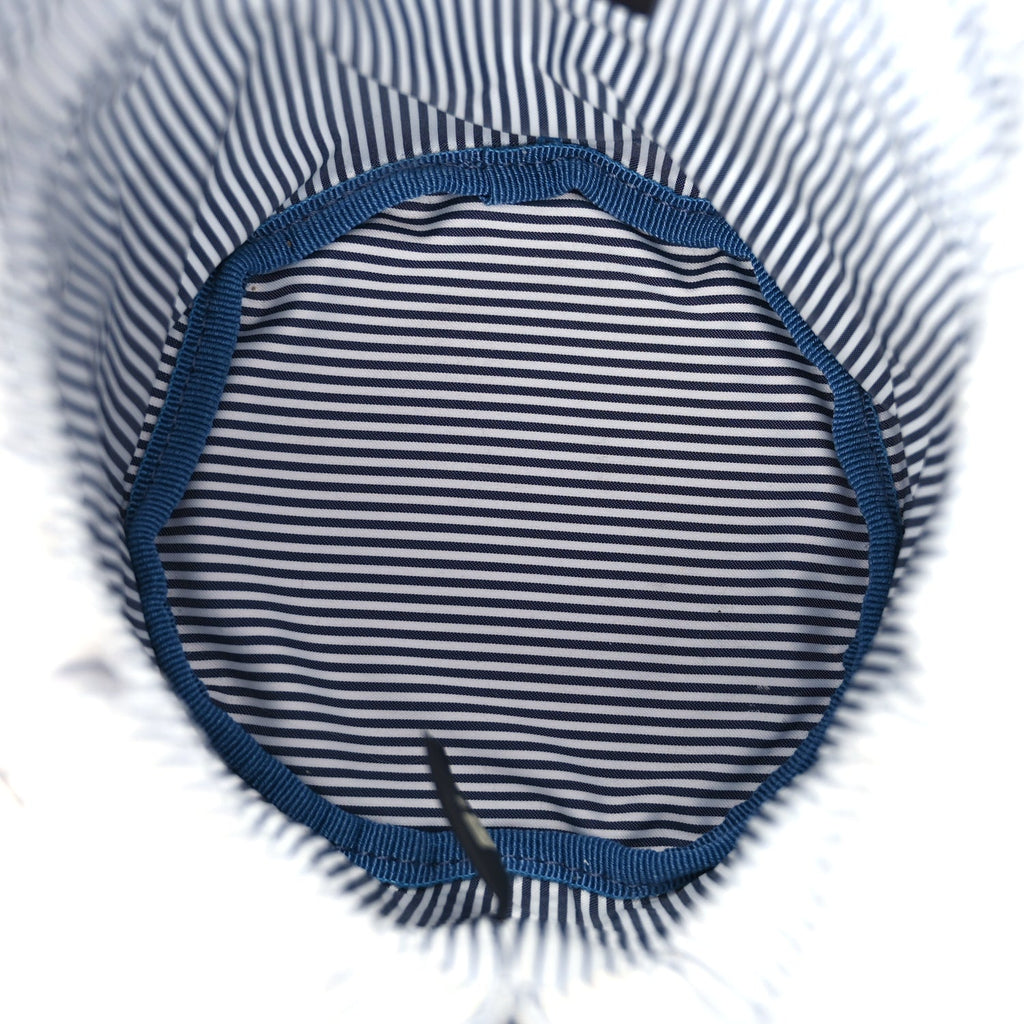 Fendi Fabric Jacquard Vitello Grace Striped Mini Step Out Rice Mirto