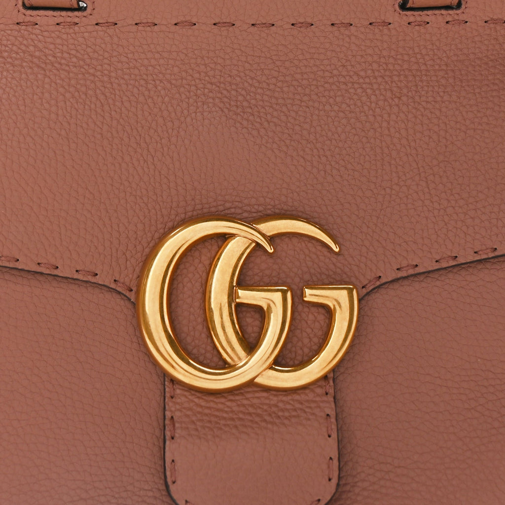 Gucci Calfskin Small GG Marmont Top Handle Bag Rosy Phard