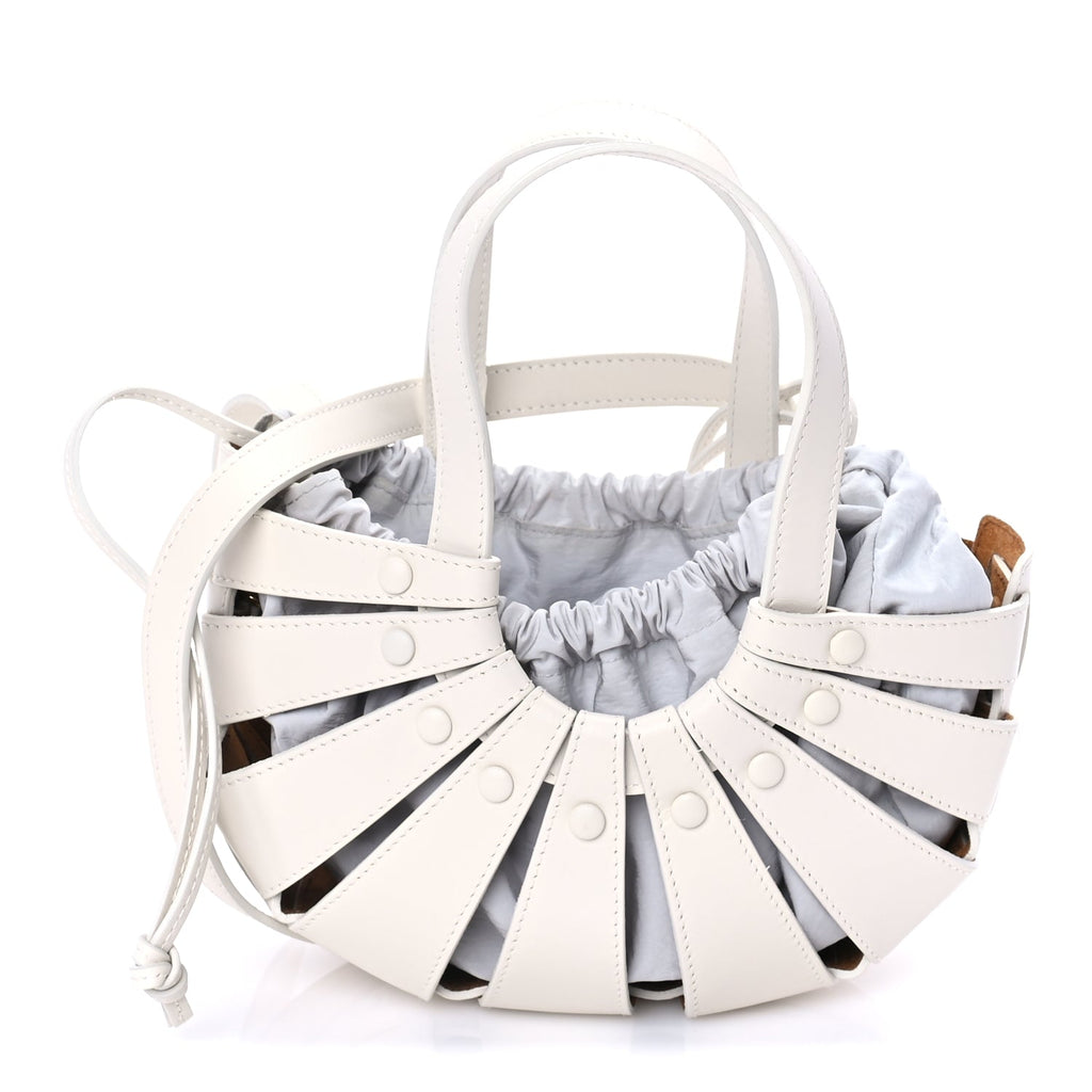 Bottega Veneta French Calfskin Small Shell White Frost