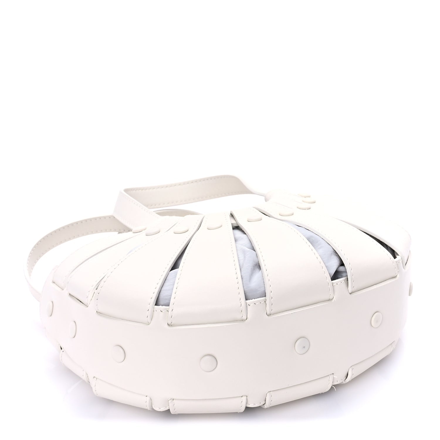 Bottega Veneta French Calfskin Small Shell White Frost
