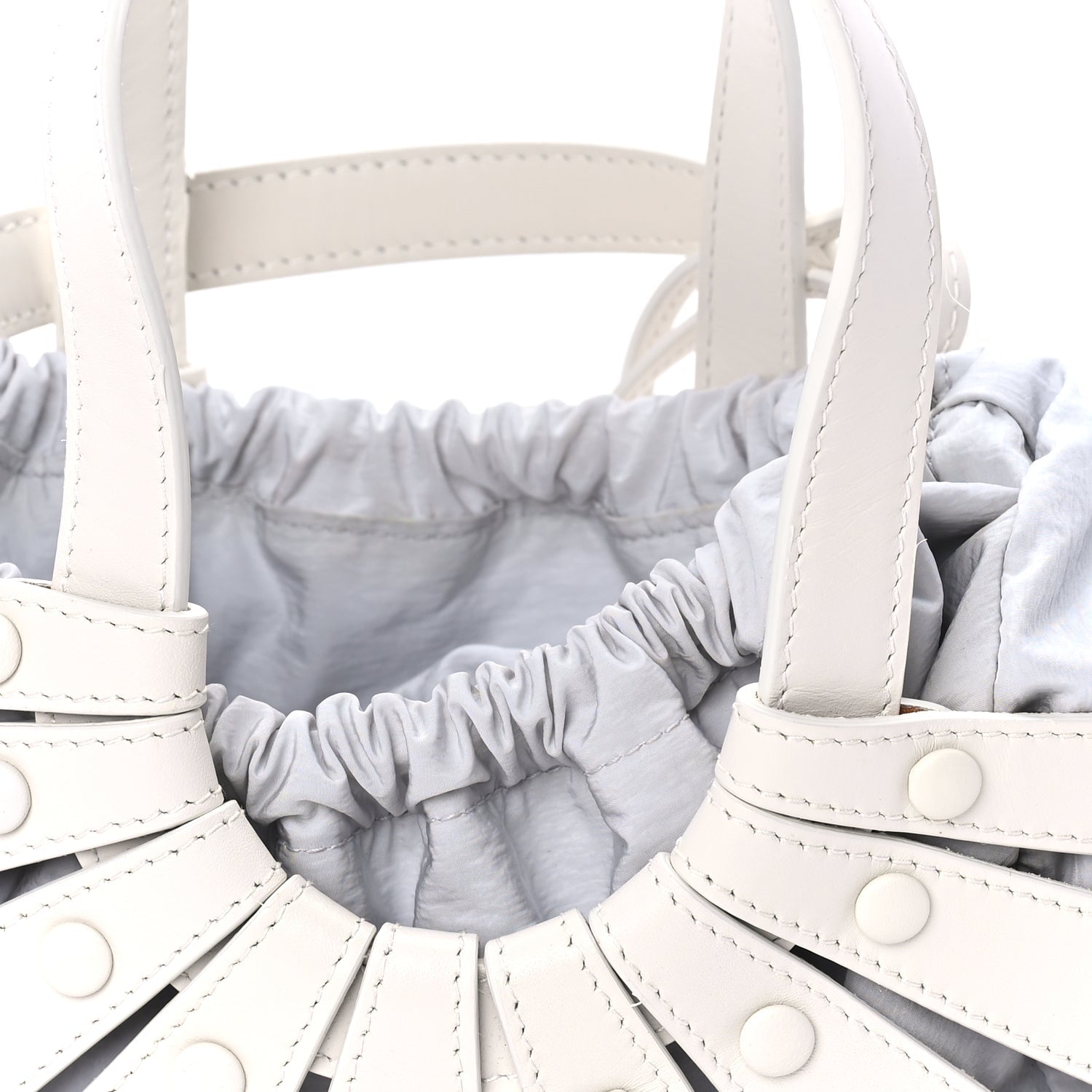 Bottega Veneta French Calfskin Small Shell White Frost