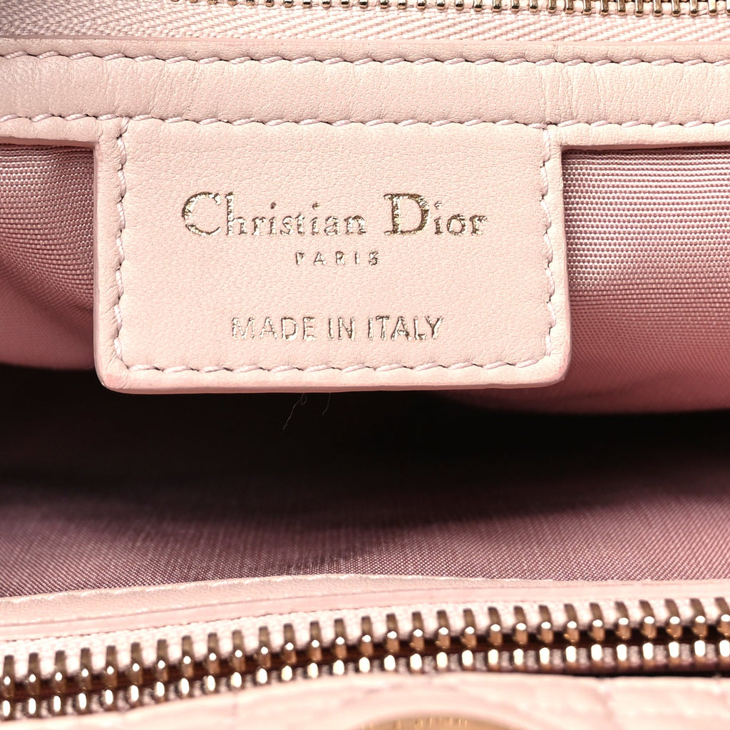 Christian Dior Lambskin Cannage Large Dior Soft Shopping Tote Light Pink