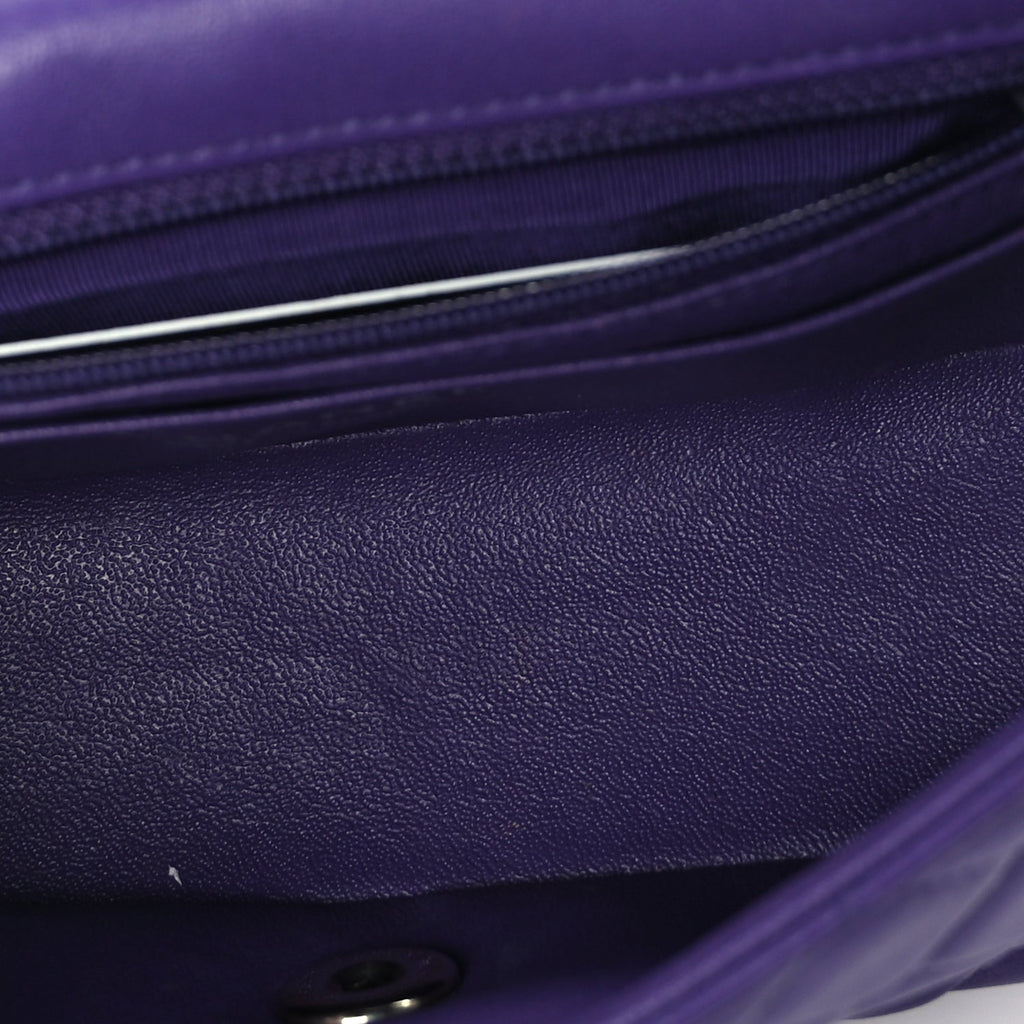 Chanel Lambskin Quilted Mini Rectangular Flap  Purple