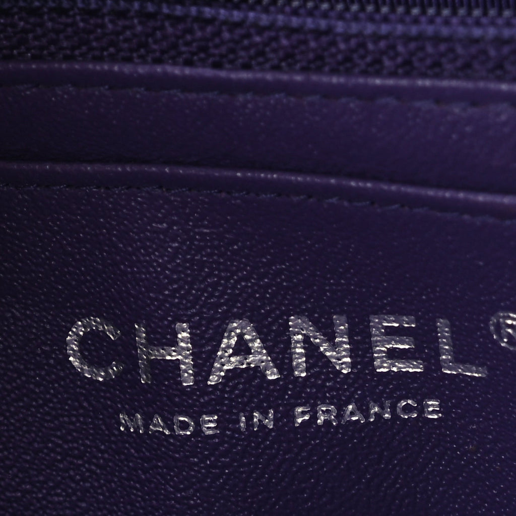 Chanel Lambskin Quilted Mini Rectangular Flap  Purple