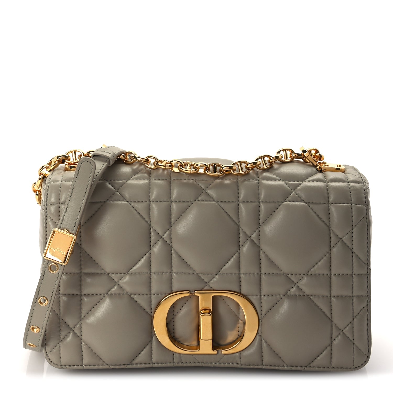 Christian Dior Calfskin Macrocannage Medium Caro Bag  Sand