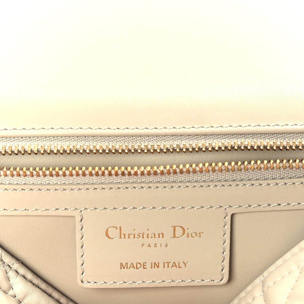 Christian Dior Calfskin Macrocannage Medium Caro Bag  Sand