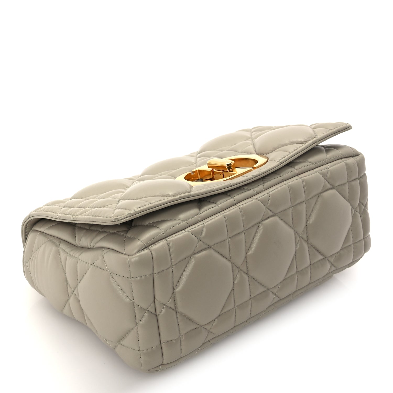 Christian Dior Calfskin Macrocannage Medium Caro Bag  Sand