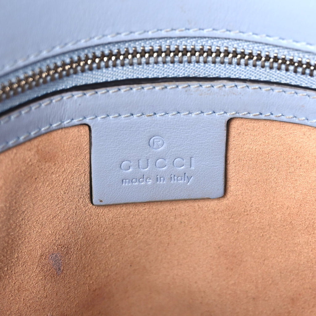 Gucci Calfskin Matelasse Small GG Marmont Shoulder Bag Porcelain Light Blue