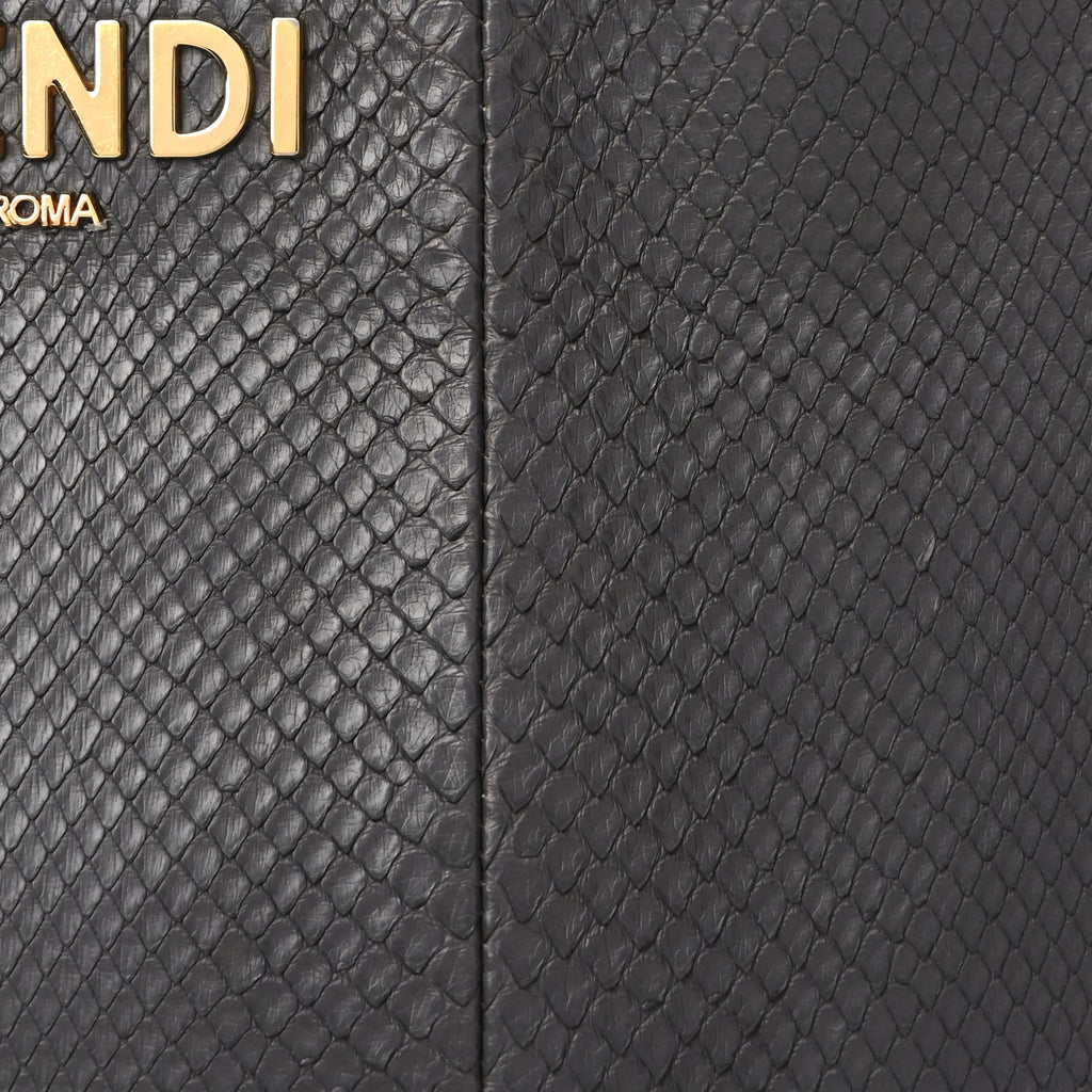 Fendi Snakeskin O'Lock Zipper Black
