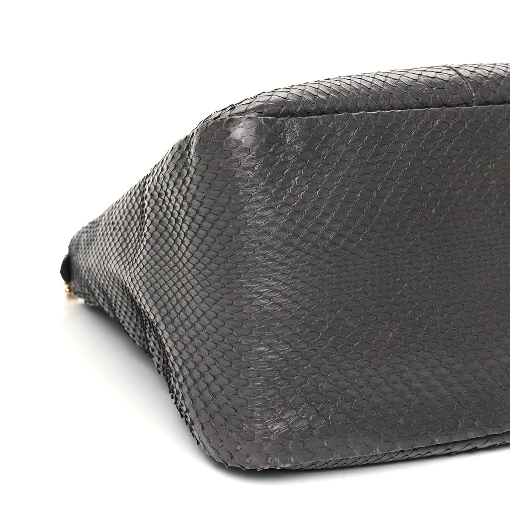 Fendi Snakeskin O'Lock Zipper Black